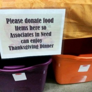 Wal-Mart Collecting Donations For Their Employees - Photo Courtesy Of OUR Wal-Mart
