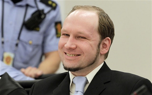 Anders Breivik, the Norwegian gunman who killed 77 people in a bomb and shooting rampage in 2011