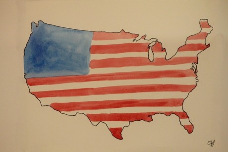 American Flag Painting - Public Domain